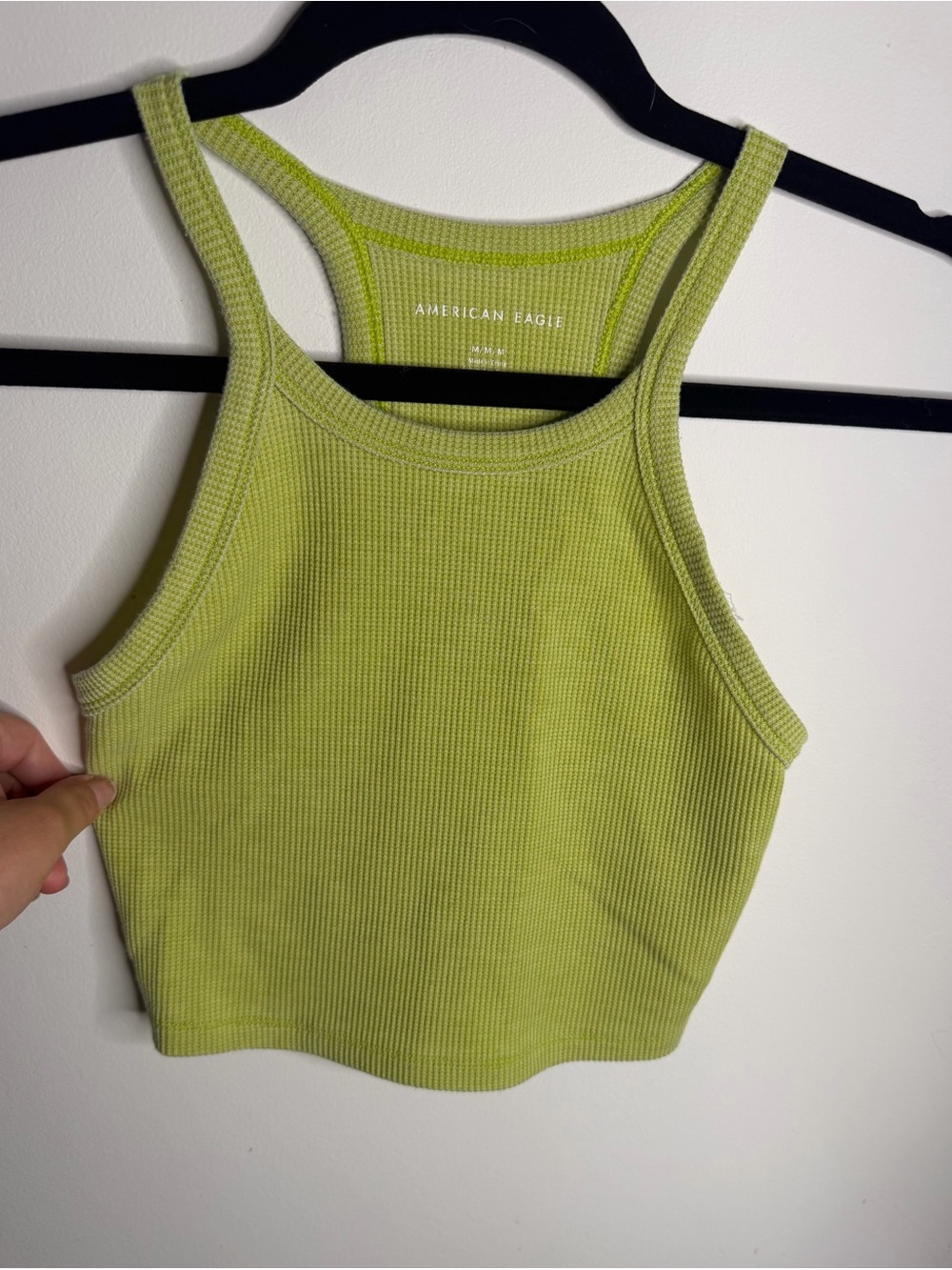 American Eagle Outfitters Lime Green Ribbed Racerback Crop Top